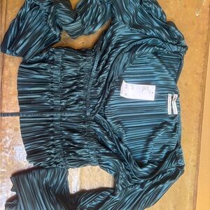 Urban Outfitters Teal Ruched Blouse